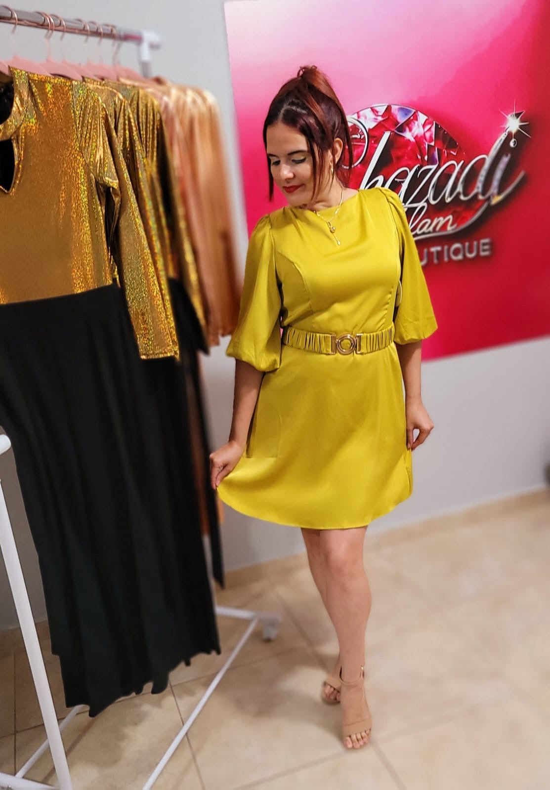 Vestido Verde Satinado