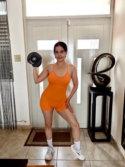Orange Crush Fitness Romper